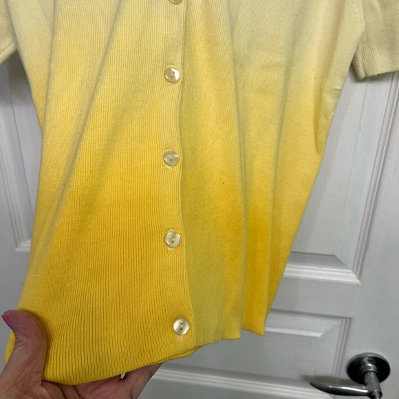 Funsport Women’s ‘Shades of Yellow’ 100% Cotton Short Sleeved Cardigan Size L - Picture 2 of 7